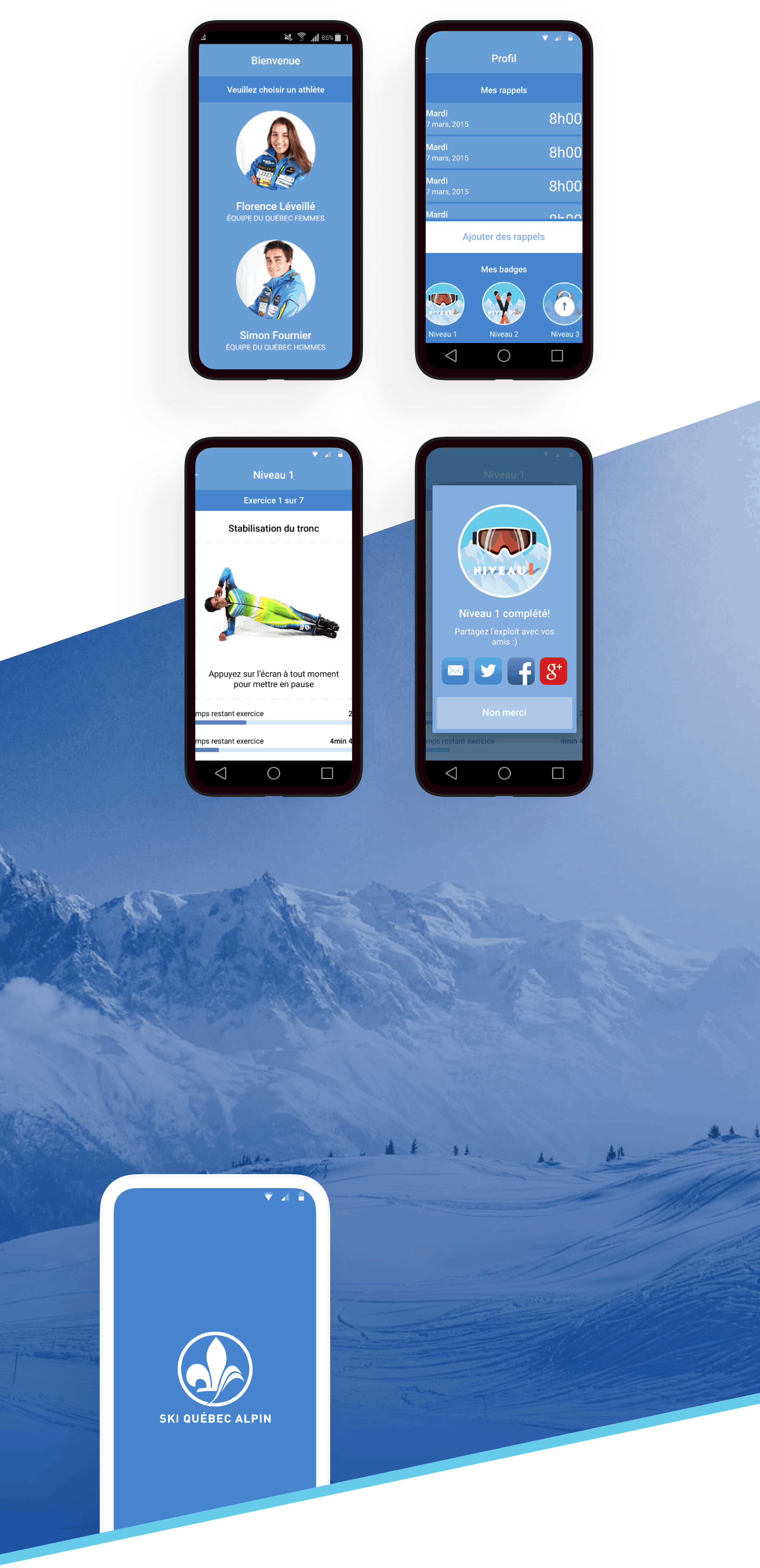 Ski Québec Alpin sur une téléphone mobile