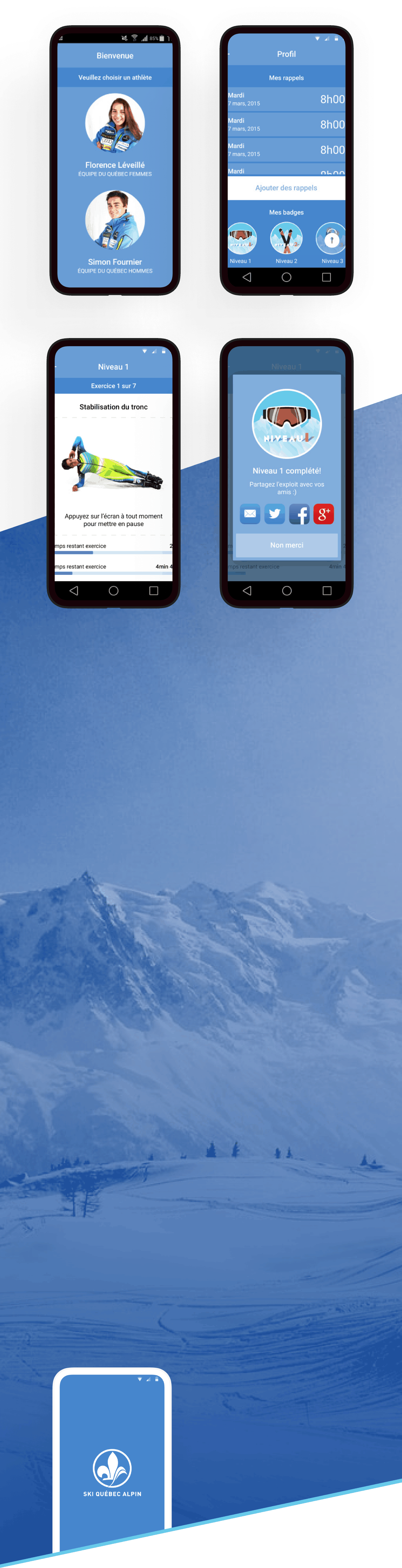 Ski Québec Alpin sur une téléphone mobile